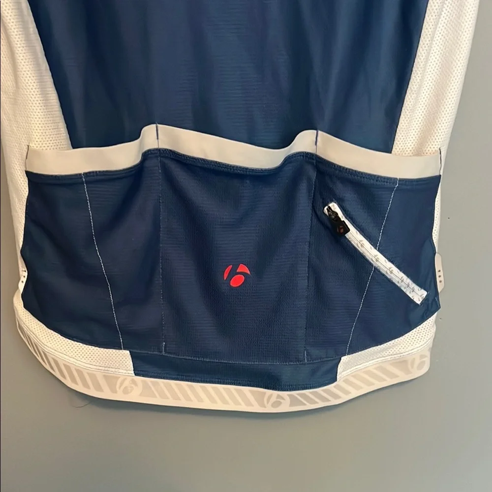 Retro Vintage Summer Bontrager Blue and White Men's Cycling Jersey SZ Medium - Picture 4 of 4